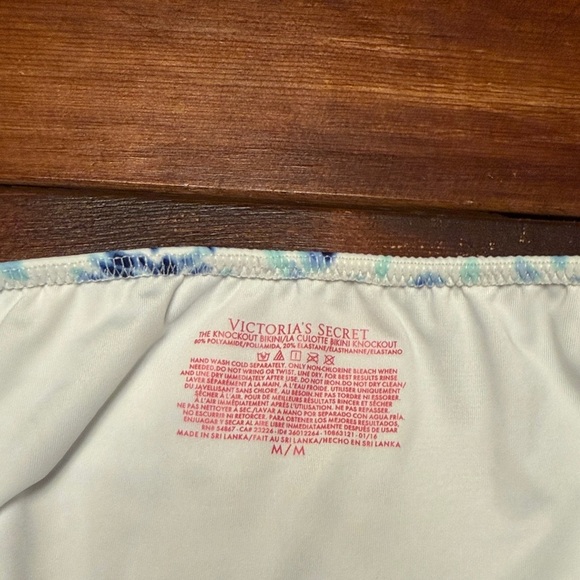 Victoria’s Secret Blue Tie-Dye Strapless Bikini Set Size Medium Underwire 34C - Picture 2 of 6